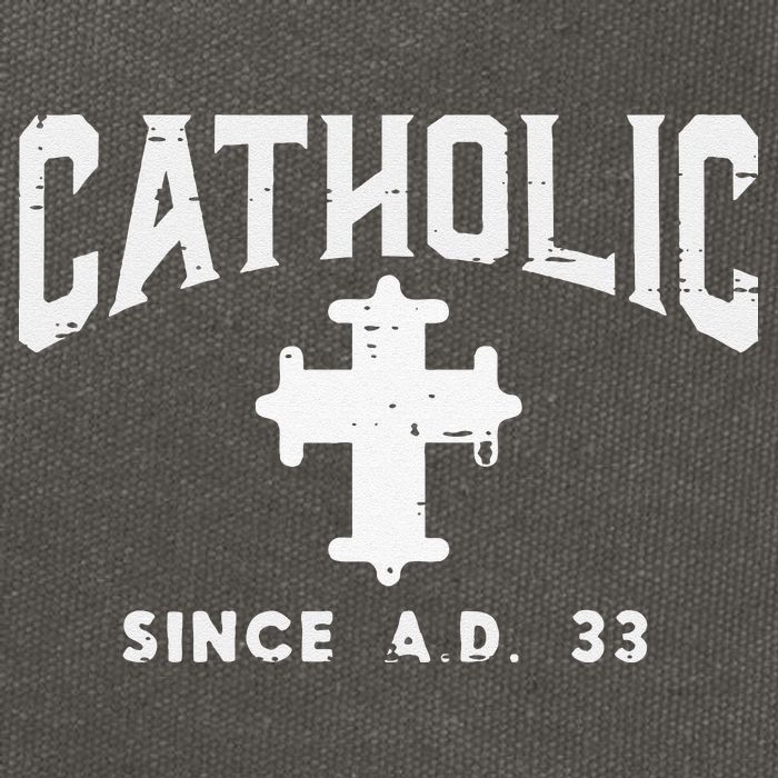 Catholic Since AD 33 God Jesus Christian Cotton Canvas Backpack