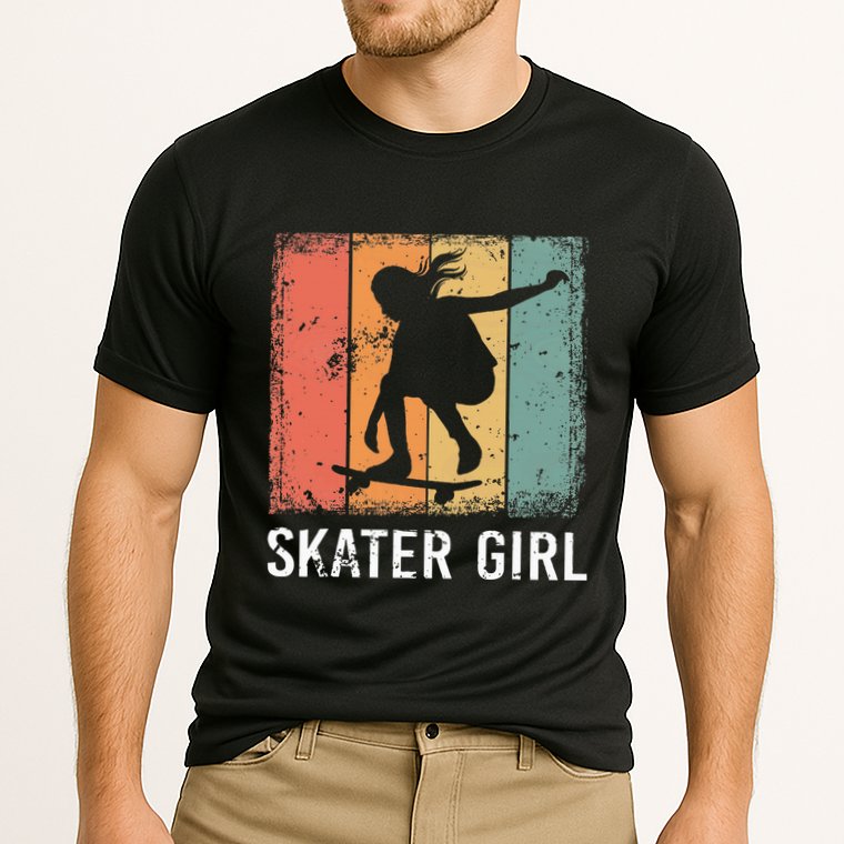 Cool Skater Art Women Skateboarding Skateboard Skating Cooling Performance Crew T-Shirt