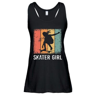 Cool Skater Art Women Skateboarding Skateboard Skating Ladies Essential Flowy Tank