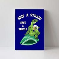 Cute Skip A Straw Save A Turtle Colorful Sea Turtle Rescue Gift Canvas