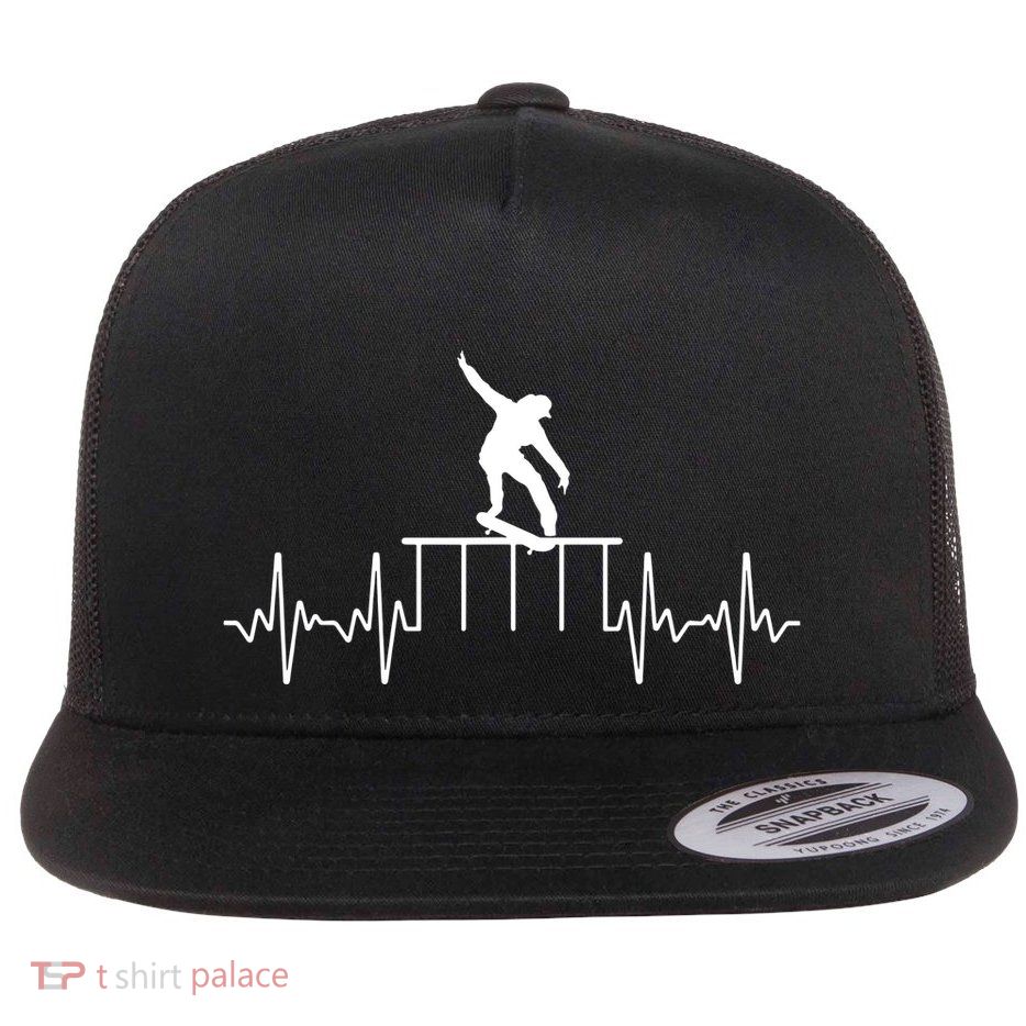 Cool Skateboarder Art For Women Skateboard Skateboarding Flatbill Hat