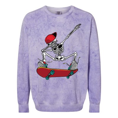 Cool Skateboarding Art For Women Skateboard Skateboarder Colorblast Crewneck Sweatshirt