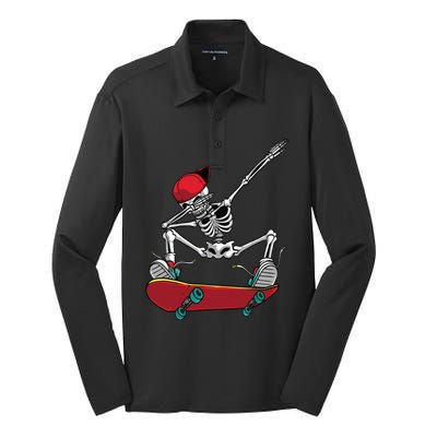 Cool Skateboarding Art For Women Skateboard Skateboarder Silk Touch Performance Long Sleeve Polo