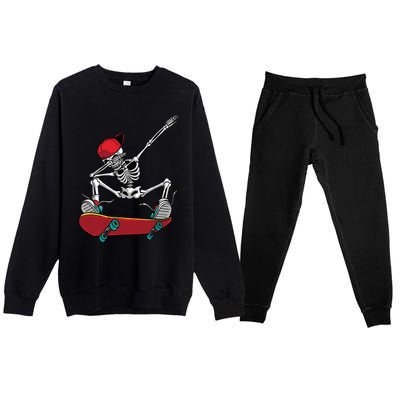 Cool Skateboarding Art For Women Skateboard Skateboarder Premium Crewneck Sweatsuit Set