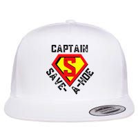 Captain Save A Hoe Rusty Vintage Funny Retro Flat Bill Trucker Hat