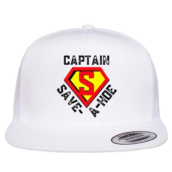 Captain Save A Hoe Rusty Vintage Funny Retro Flat Bill Trucker Hat