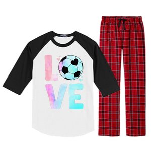 Cool Soccer Art Themed Soccer Player Raglan Sleeve Pajama Set