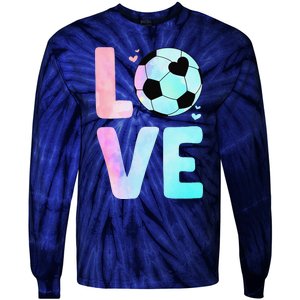 Cool Soccer Art Themed Soccer Player Tie-Dye Long Sleeve Shirt