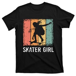 Cool Skater Art Women Girl Skateboarding Skateboard Skating T-Shirt