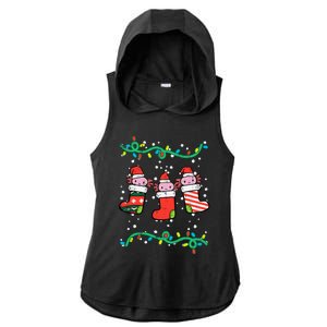 Christmas Stockings Axolotls Cute Xmas Girl Ladies PosiCharge Tri-Blend Wicking Draft Hoodie Tank