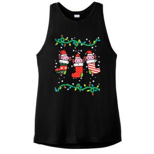 Christmas Stockings Axolotls Cute Xmas Girl Ladies PosiCharge Tri-Blend Wicking Tank