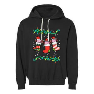 Christmas Stockings Axolotls Cute Xmas Girl Garment-Dyed Fleece Hoodie