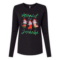 Christmas Stockings Axolotls Cute Xmas Girl Womens Cotton Relaxed Long Sleeve T-Shirt