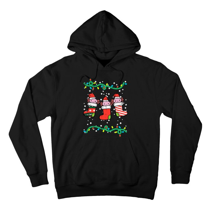 Christmas Stockings Axolotls Cute Xmas Girl Hoodie