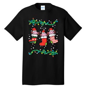 Christmas Stockings Axolotls Cute Xmas Girl Tall T-Shirt