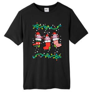 Christmas Stockings Axolotls Cute Xmas Girl Tall Fusion ChromaSoft Performance T-Shirt