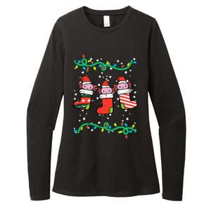 Christmas Stockings Axolotls Cute Xmas Girl Womens CVC Long Sleeve Shirt