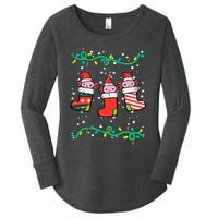 Christmas Stockings Axolotls Cute Xmas Girl Women's Perfect Tri Tunic Long Sleeve Shirt