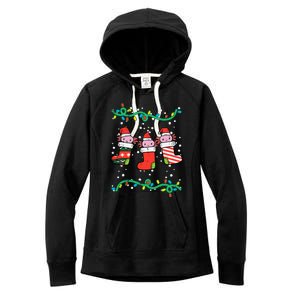 Christmas Stockings Axolotls Cute Xmas Girl Women's Fleece Hoodie