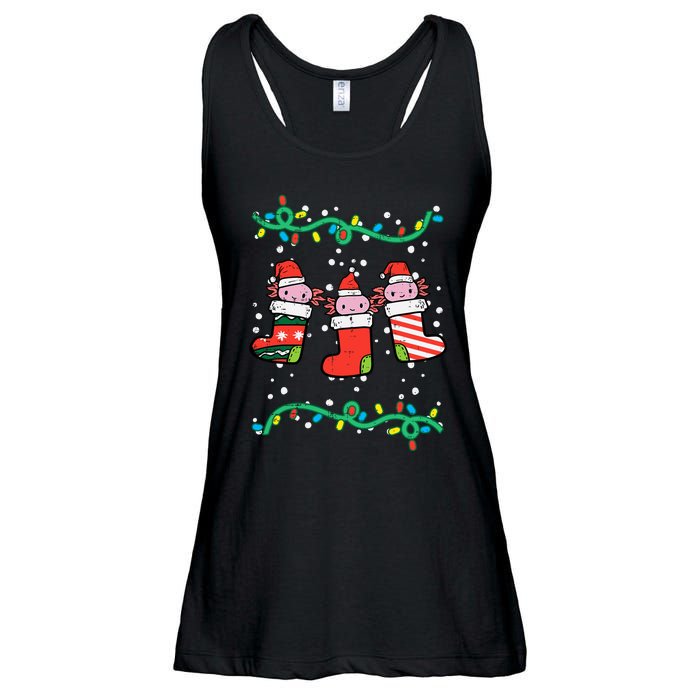 Christmas Stockings Axolotls Cute Xmas Girl Ladies Essential Flowy Tank