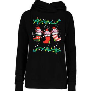 Christmas Stockings Axolotls Cute Xmas Girl Womens Funnel Neck Pullover Hood