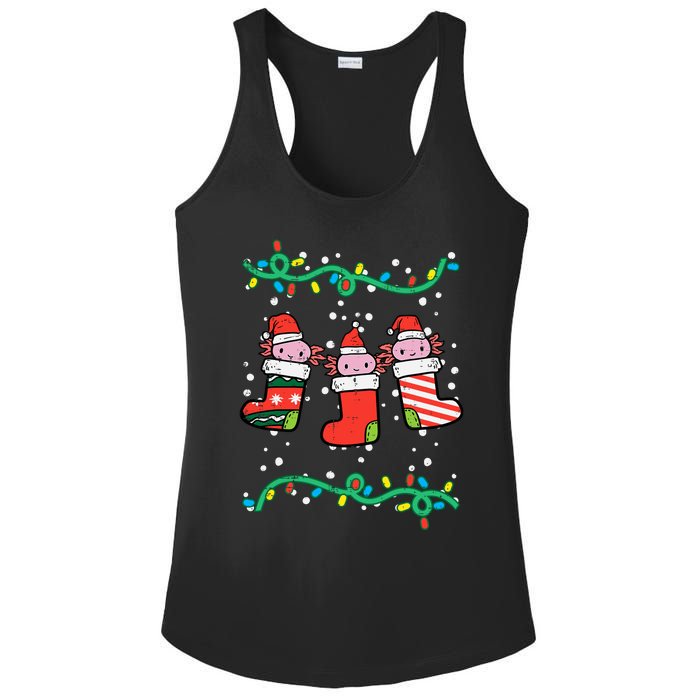 Christmas Stockings Axolotls Cute Xmas Girl Ladies PosiCharge Competitor Racerback Tank