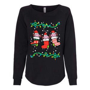 Christmas Stockings Axolotls Cute Xmas Girl Womens California Wash Sweatshirt