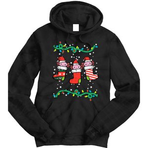 Christmas Stockings Axolotls Cute Xmas Girl Tie Dye Hoodie