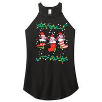 Christmas Stockings Axolotls Cute Xmas Girl Women's Perfect Tri Rocker Tank