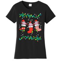 Christmas Stockings Axolotls Cute Xmas Girl Women's T-Shirt