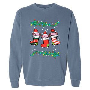 Christmas Stockings Axolotls Cute Xmas Girl Garment-Dyed Sweatshirt