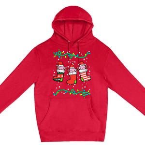 Christmas Stockings Axolotls Cute Xmas Girl Premium Pullover Hoodie