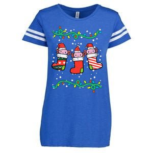 Christmas Stockings Axolotls Cute Xmas Girl Enza Ladies Jersey Football T-Shirt