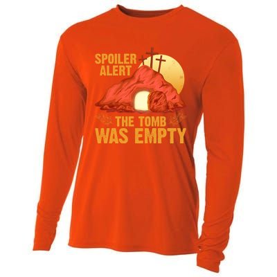 Christian Spoiler Alert Tomb Was Empty Easter Gift Cooling Performance Long Sleeve Crew