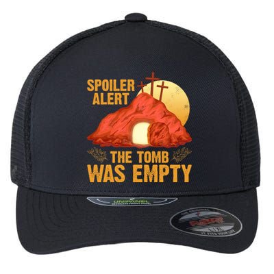 Christian Spoiler Alert Tomb Was Empty Easter Gift Flexfit Unipanel Trucker Cap