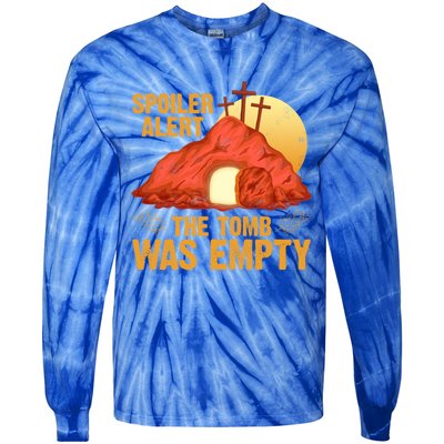 Christian Spoiler Alert Tomb Was Empty Easter Gift Tie-Dye Long Sleeve Shirt