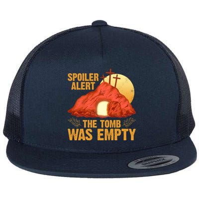 Christian Spoiler Alert Tomb Was Empty Easter Gift Flat Bill Trucker Hat