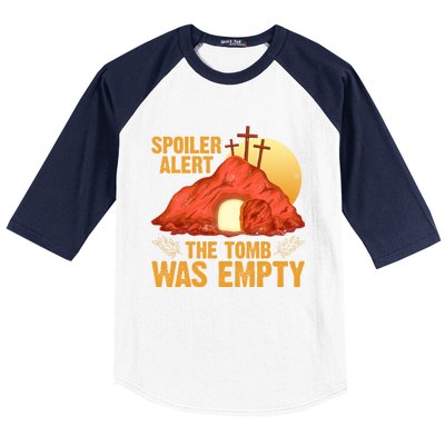 Christian Spoiler Alert Tomb Was Empty Easter Gift Baseball Sleeve Shirt