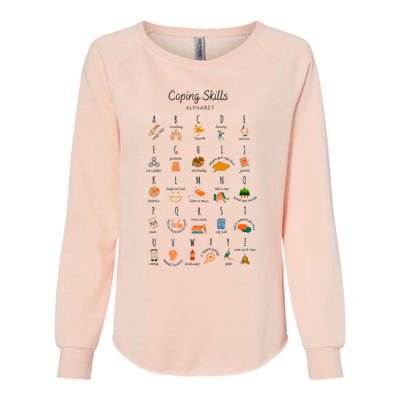 Coping Skills Alphabet Mental Health Awareness Womens California Wash Sweatshirt