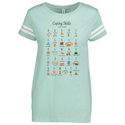 Coping Skills Alphabet Mental Health Awareness Enza Ladies Jersey Football T-Shirt