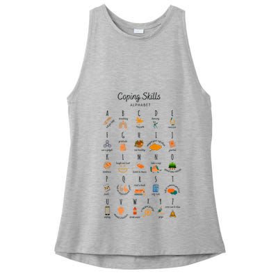Coping Skills Alphabet Mental Health Awareness Ladies PosiCharge Tri-Blend Wicking Tank
