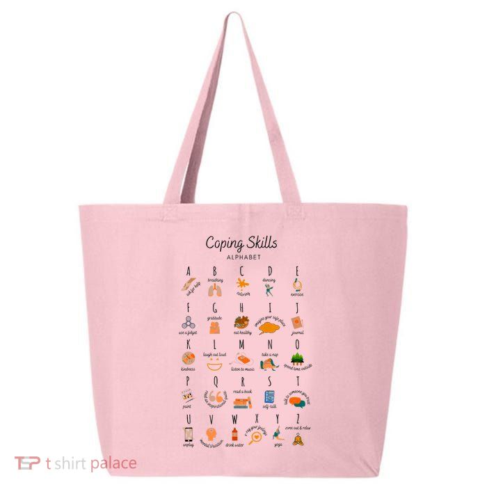 Coping Skills Alphabet Mental Health Awareness 25L Jumbo Tote