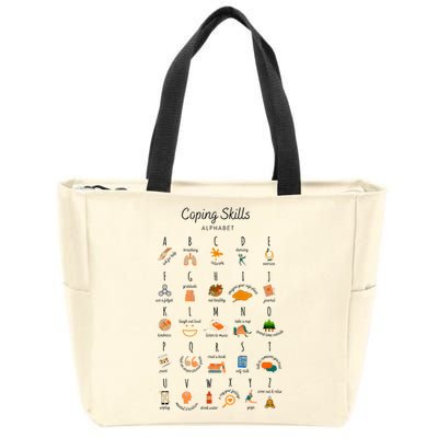 Coping Skills Alphabet Mental Health Awareness Zip Tote Bag
