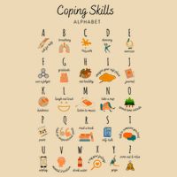 Coping Skills Alphabet Mental Health Awareness Zip Tote Bag