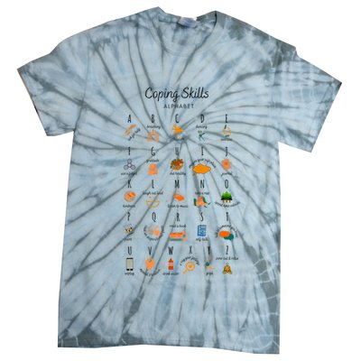 Coping Skills Alphabet Mental Health Awareness Tie-Dye T-Shirt