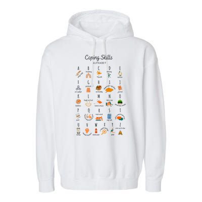 Coping Skills Alphabet Mental Health Awareness Garment-Dyed Fleece Hoodie