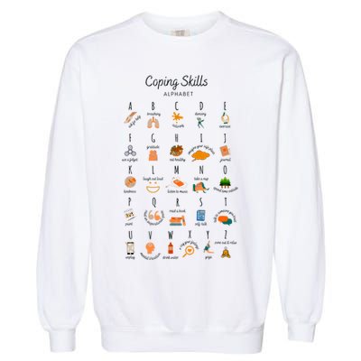 Coping Skills Alphabet Mental Health Awareness Garment-Dyed Sweatshirt