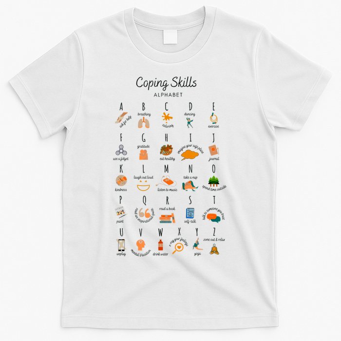 Coping Skills Alphabet Mental Health Awareness T-Shirt