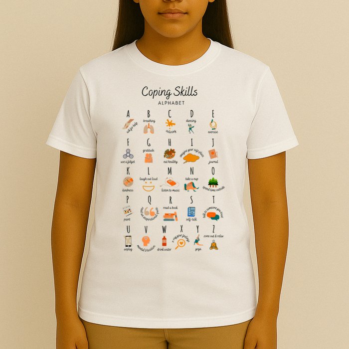 Coping Skills Alphabet Mental Health Awareness T-Shirt