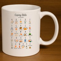 Coping Skills Alphabet Mental Health Awareness 11oz C Handle Ceramic Mug
